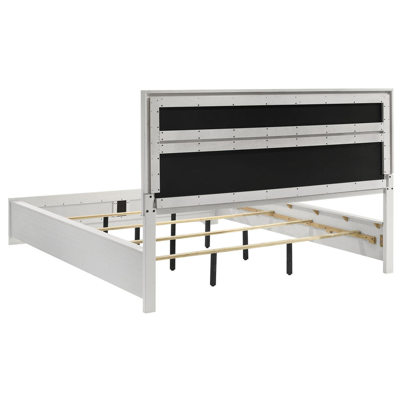 Miranda 54-inch Upholstered California King Panel Bed White - 205110KW