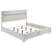 Miranda 54-inch Upholstered Eastern King Panel Bed White - 205110KE