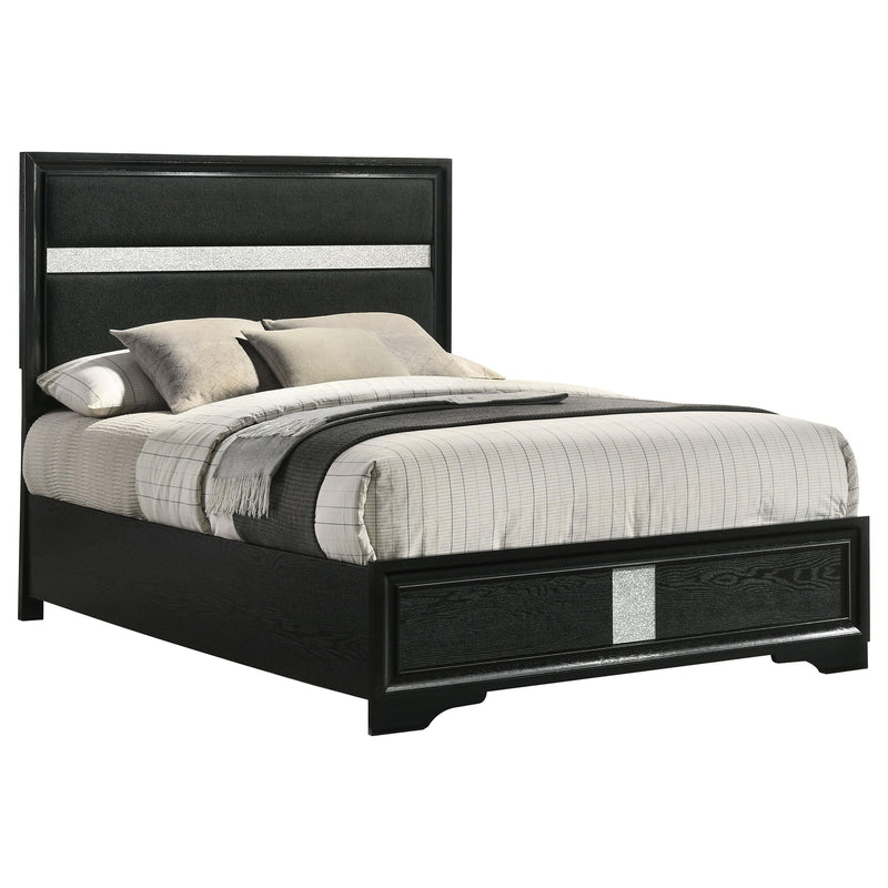 Miranda 54-inch Upholstered Full Panel Bed Black - 206360F