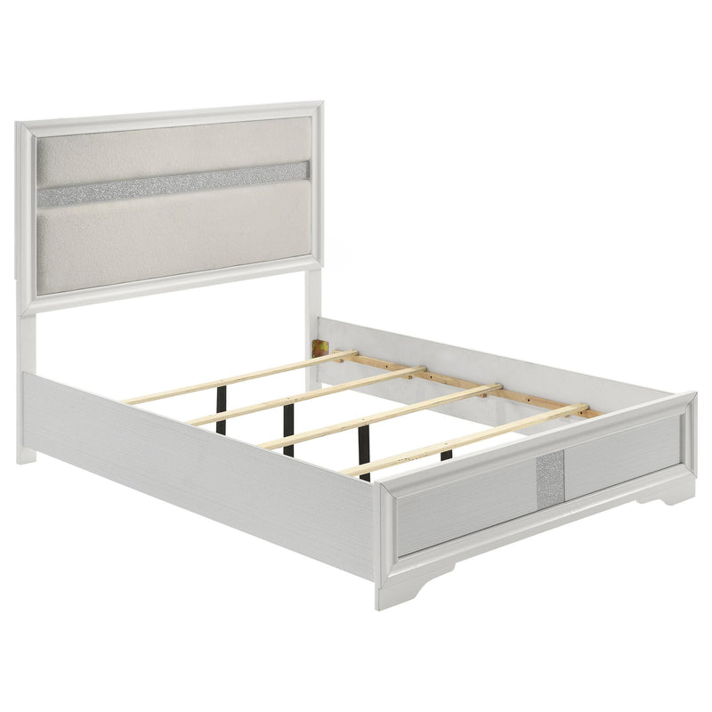 Miranda 54-inch Upholstered Full Panel Bed White - 205110F