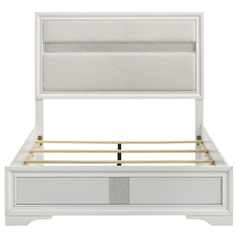 Miranda 54-inch Upholstered Full Panel Bed White - 205110F