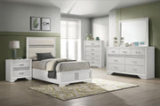 Miranda 54-inch Upholstered Twin Panel Bed White - 205110T