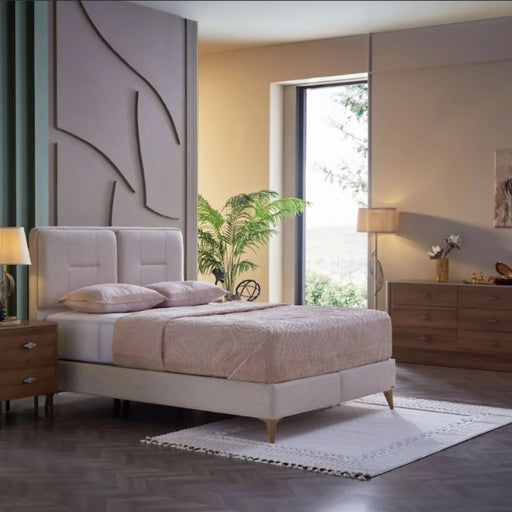 Mirante Cream Queen Lift Storage Bed from Bellona - DMV Furniture