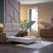 Mirante Cream/Walnut Storage Bedroom Set - DMV FurnitureBedroom Set