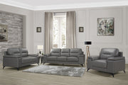 Mischa Dark Gray Top - Grain Leather Living Room Set - DMV FurnitureLiving Room Set