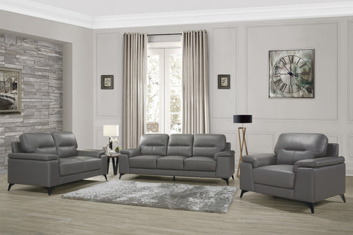 Mischa Dark Gray Top - Grain Leather Living Room Set - DMV FurnitureLiving Room Set