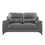 Mischa Dark Gray Top - Grain Leather Living Room Set - DMV FurnitureLiving Room Set