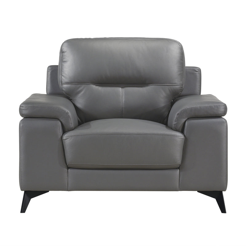 Mischa Dark Gray Top - Grain Leather Living Room Set - DMV FurnitureLiving Room Set