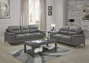 Mischa Dark Gray Top - Grain Leather Living Room Set - DMV FurnitureLiving Room Set