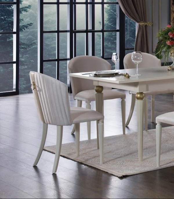 Mistral 6114 Dining Chair 2Pcs (Opak White/Duca Cream) - DMV FurnitureDining Chair