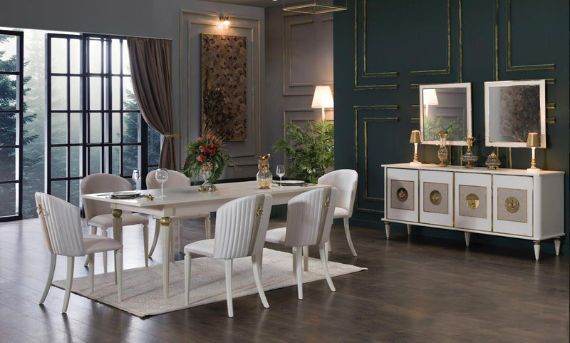 Mistral Expandable Dining Table (Opak White) 2 Pieces - DMV FurnitureDining Table