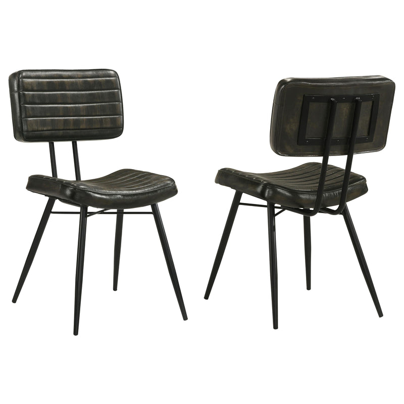 Misty Leather Upholstered Dining Chair Espresso (Set of 2) - 110652