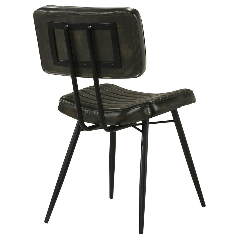 Misty Leather Upholstered Dining Chair Espresso (Set of 2) - 110652