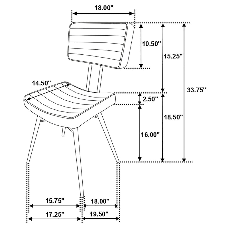 Misty Leather Upholstered Dining Side Chair Camel (Set of 2) - 110642