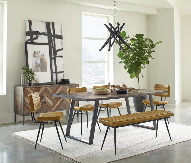 Misty Leather Upholstered Dining Side Chair Camel (Set of 2) - 110642
