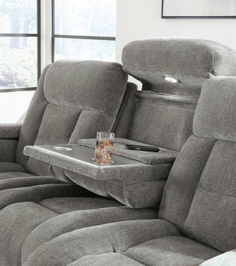 Mixed Motion Sofa and Loveseat in Shadow - PKG026541