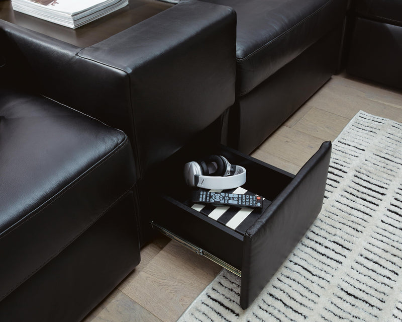 Modmax II Black 8-Piece Sectional with Chaise and Storage Consoles - 74305S43