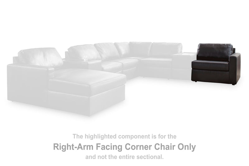 Modmax II Black Right-Arm Facing Corner Chair - 7430565