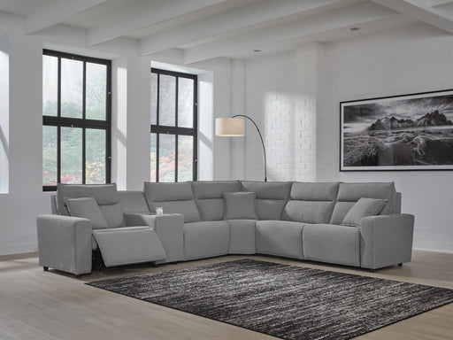 Modmax II Salt and Pepper 6-Piece Reclining Sectional with Console - 65906S36
