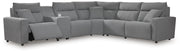 Modmax II Salt and Pepper 6-Piece Reclining Sectional with Console - 65906S36