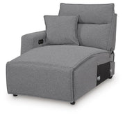 Modmax II Salt and Pepper Left-Arm Facing Power Reclining Back Chaise - 6590679