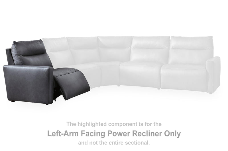 ModZ Blue Left-Arm Facing Power Recliner - U1400158