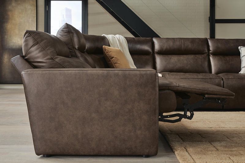 ModZ Chocolate 6-Piece Power Reclining Sectional with Audio Console - U14000S5