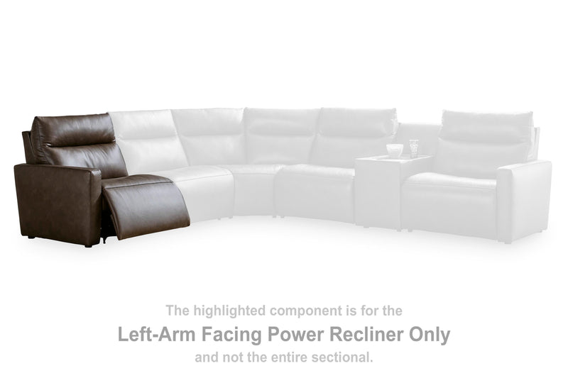 ModZ Chocolate Left-Arm Facing Power Recliner - U1400058