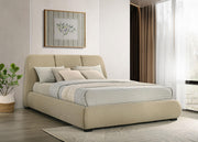 Mokena 46-inch Upholstered California King Platform Bed Brown - 310091KW