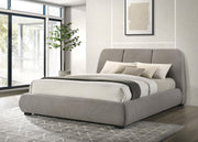 Mokena 46-inch Upholstered California King Platform Bed Taupe - 310090KW