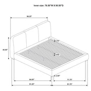 Mokena 46-inch Upholstered Eastern King Platform Bed Brown - 310091KE