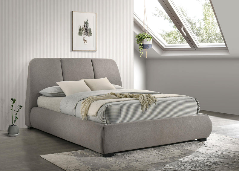 Mokena 46-inch Upholstered Queen Platform Bed Taupe - 310090Q