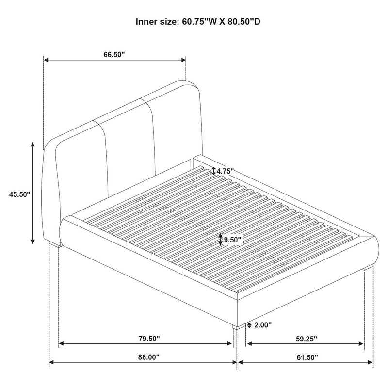 Mokena 46-inch Upholstered Queen Platform Bed Taupe - 310090Q