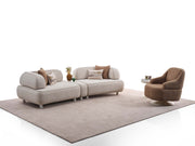 Mokka 4-pieces (Module Sofa & Sofa & 2 Chair) Livingroom in Cream - 200-ELI-MOK-KRL 504-33MBB