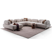 Mokka Sectional Sofa in Cream - 200-ELI-MOK-KRL 104-S