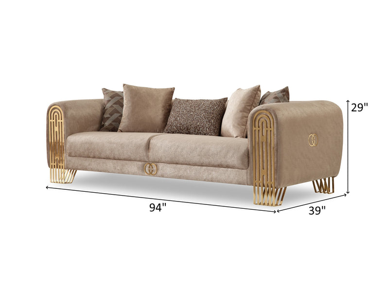 Monaco 94" Wide Rolled Arm Sofa - Sofas