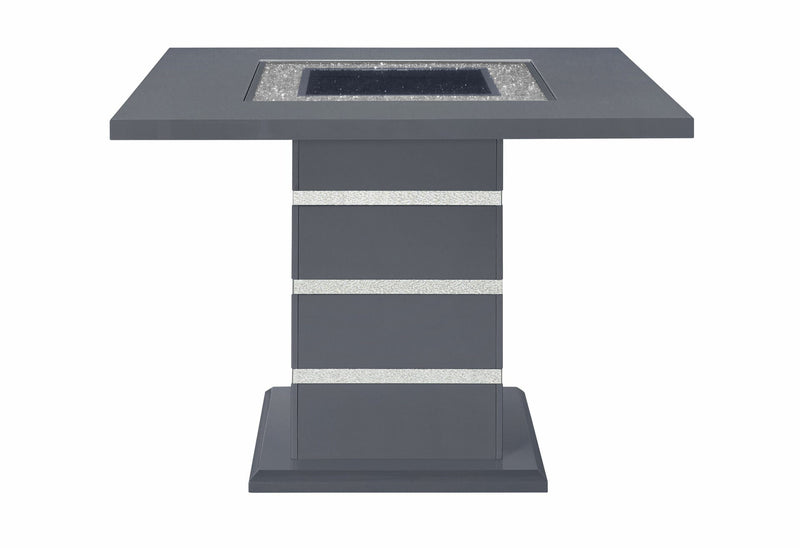 Monaco Dark Grey Bar Table And 4 Monaco Dark Grey Bar Stools - MONACO-BT-DARK GREY+MONACO-BS-DARK GREY