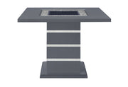 Monaco Dark Grey Bar Table And 8 Monaco Dark Grey Bar Stools - MONACO-BT-DARK GREY+MONACO-BS-DARK GREY 9PC