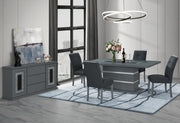 Monaco Dark Grey Dining Table And 4 Monaco Dark Grey Dining Chairs - MONACO-DT-DARK GREY+MONACO-DC-DARK GREY