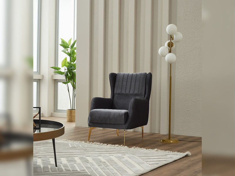 Montana 3-pieces (Sofa & Loveseat & Chair) Livingroom in Grey - 200-SIM-MON-VELVET412-321