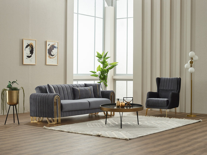 Montana Chair in Grey - 200-SIM-MON-VELVET412-B
