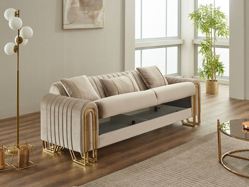 Montana Convertible Sofa in Grey - 200-SIM-MON-VELVET412-3