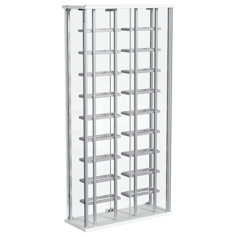 Montara Tempered Glass Wine Storage LED Curio Cabinet Chrome - 182037