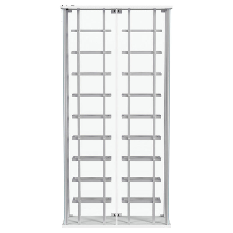 Montara Tempered Glass Wine Storage LED Curio Cabinet Chrome - 182037