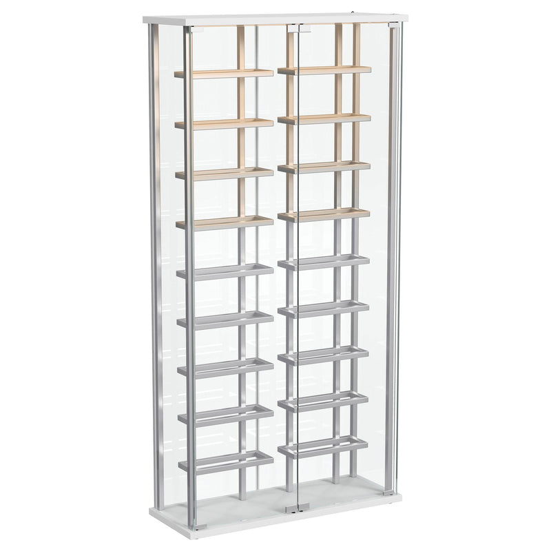 Montara Tempered Glass Wine Storage LED Curio Cabinet Chrome - 182037