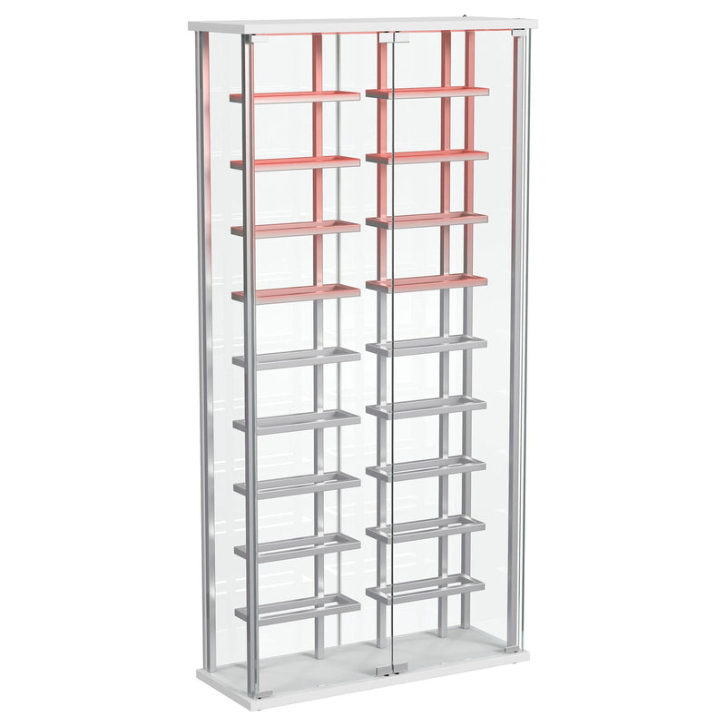 Montara Tempered Glass Wine Storage LED Curio Cabinet Chrome - 182037