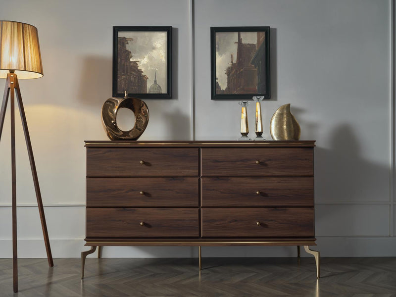 Montego 6 Drawer Dresser (Mnt Walnut) - DMV FurnitureDresser