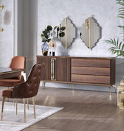 Montego Buffet (Montego Walnut/Car Mrb)..6 Pieces - DMV FurnitureHutch & Buffet