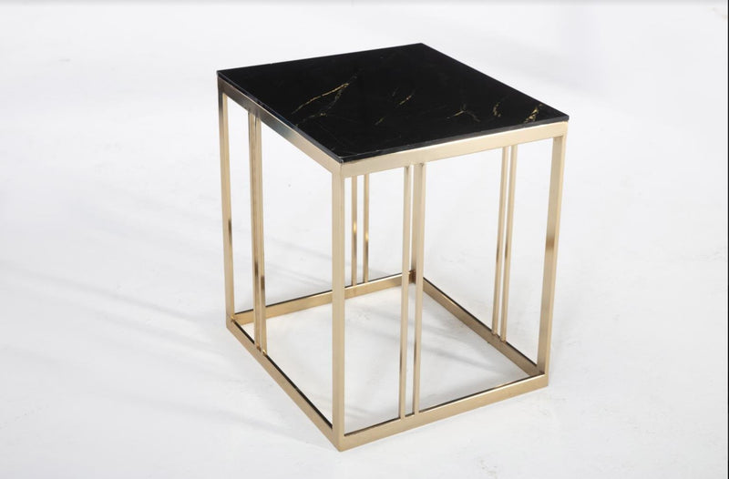 Montego Side Table (Crl Mrb /Gold)..1 Piece - DMV FurnitureEnd Table
