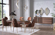 Montego (Walnut/Car.Marb) 7 - Piece Dining Room Set - DMV FurnitureDining Room Set